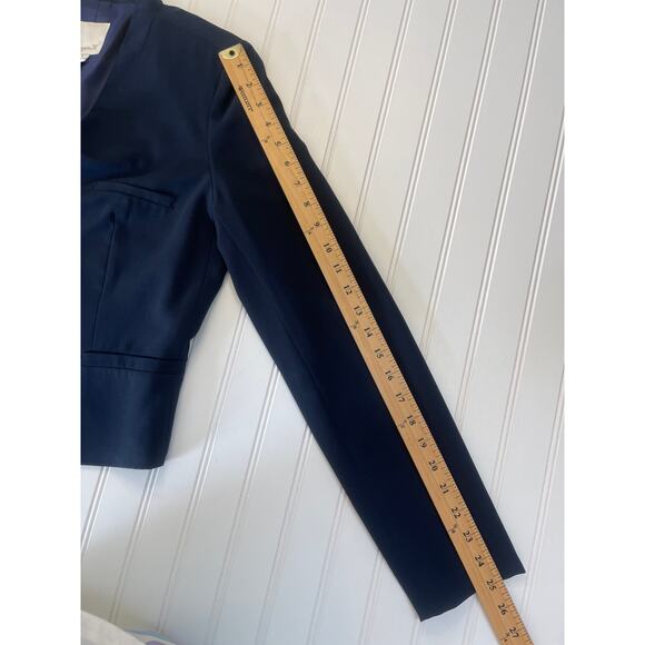 Aryn K Navy Blue Tuxedo Jacket Blazer Shoulder Pads - Size Women's Medium - Picture 5 of 8